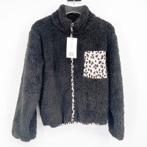 REVOLVE PLUSH APPAREL Leopard Fleece Zip Up Jacket - Picture 7 of 7